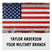 Personalized Patriotic American Flag  ポスター (正面)