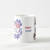 Personalized Patriotic American Siberian Husky Pup コーヒーマグカップ (中央)