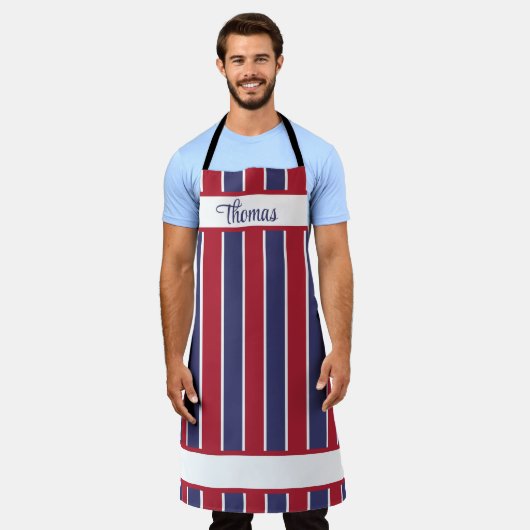 Personalized Patriotic Apron エプロン (着用した状態)