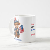 Personalized Patriotic Baby Highland Cow コーヒーマグカップ (正面左)