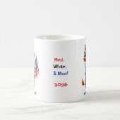 Personalized Patriotic Baby Highland Cow コーヒーマグカップ (中央)