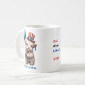 Personalized Patriotic Baby Highland Cow Coffee コーヒーマグカップ (正面左)
