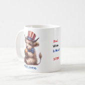 Personalized Patriotic Baby Highland Cow Coffee コーヒーマグカップ (正面左)