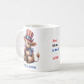 Personalized Patriotic Baby Highland Cow Coffee コーヒーマグカップ (正面左)