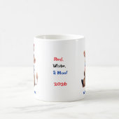 Personalized Patriotic Baby Highland Cow Coffee コーヒーマグカップ (中央)
