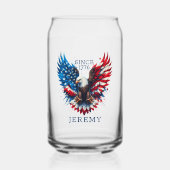 Personalized Patriotic Colors America Bold Eagle ガラス缶 (正面)
