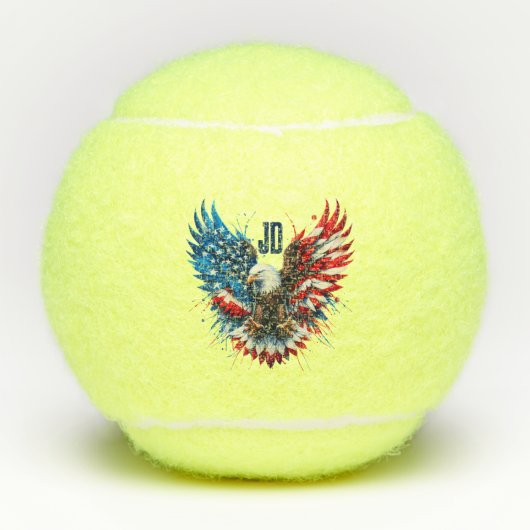 Personalized Patriotic Colors America Bold Eagle テニスボール (正面)