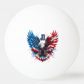 Personalized Patriotic Colors America Bold Eagle 卓球ボール (正面)