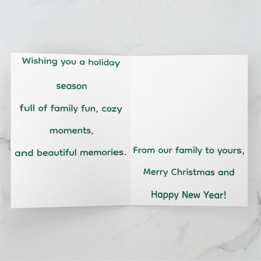 Personalized Patriotic Family Christmas カード (内部)