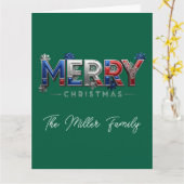 Personalized Patriotic Family Christmas カード (黄色い花)