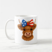 Personalized Patriotic Highland Cow コーヒーマグカップ (左)