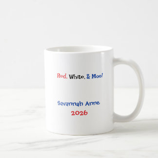 Personalized Patriotic Highland Cow コーヒーマグカップ