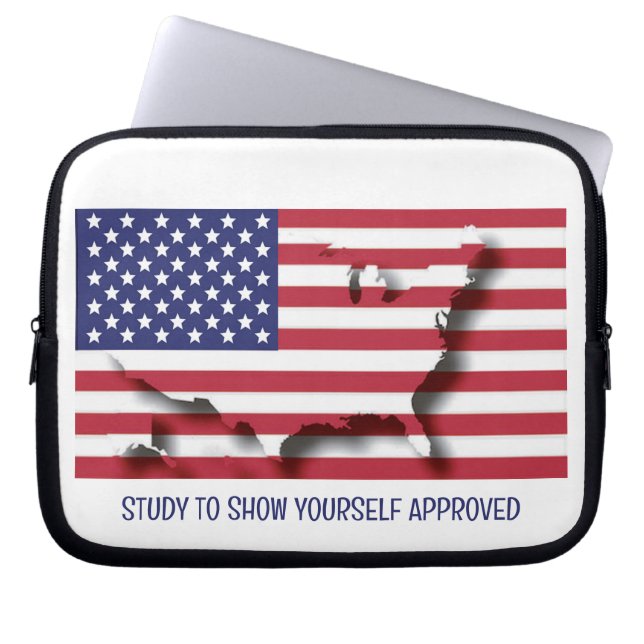Personalized Patriotic USA AMERICAN Flag ラップトップスリーブ (正面)