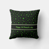 Personalized Pattern of green shamrocks with pearl クッション (裏面)