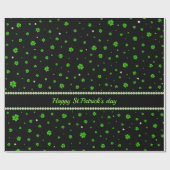 Personalized Pattern of green shamrocks with pearl ラッピングペーパー (フラット)