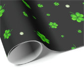 Personalized Pattern of green shamrocks with pearl ラッピングペーパー (ロールコーナー)