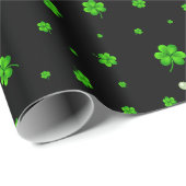 Personalized Pattern of green shamrocks with pearl ラッピングペーパー (ロールコーナー)