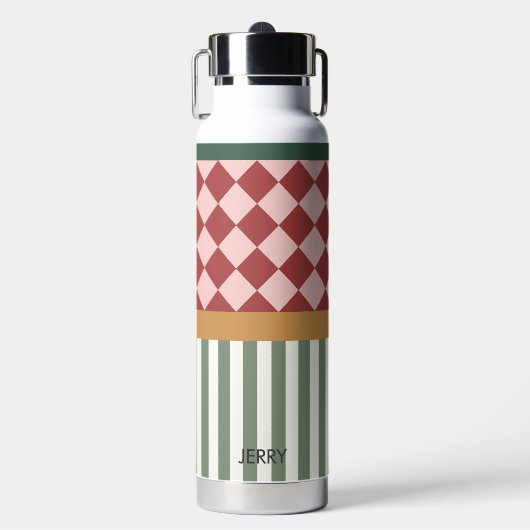 Personalized Pattern Water Bottle with Name ウォーターボトル (正面)