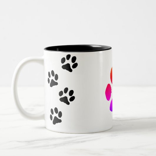 personalized paw mug ツートーンマグカップ (左)