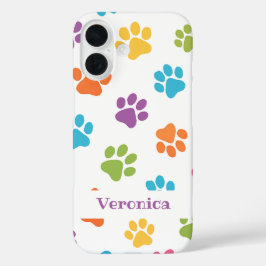 Personalized Paw Print iPhone Case – Custom Name  iPhone 16ケース