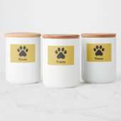 Personalized Paw Print Treats Container Label フードラベル (ボトル)
