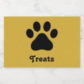 Personalized Paw Print Treats Container Label フードラベル (シングルラベル)
