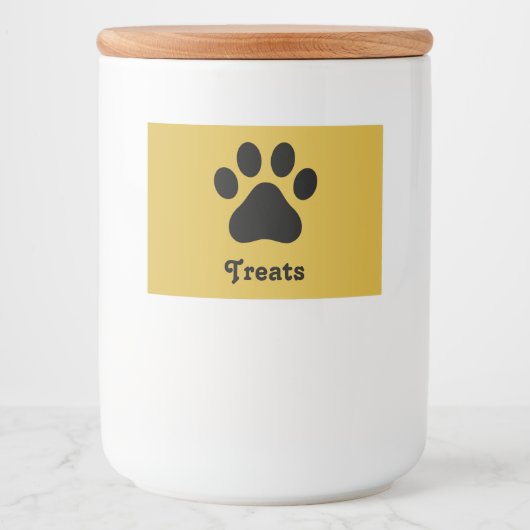 Personalized Paw Print Treats Container Label フードラベル (正面)