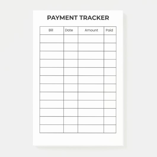 Personalized Payment Tracker  ポストイット (正面)