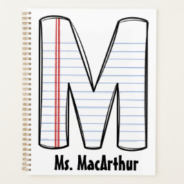 Personalized PE Teacher Planner with Initial プランナー手帳