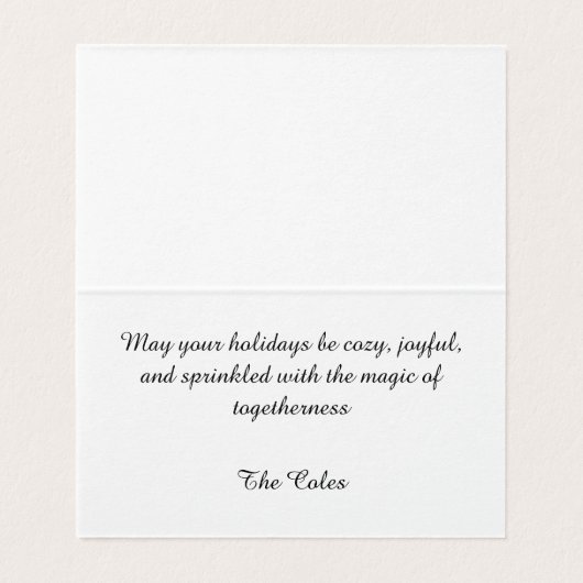 Personalized Peaceful Pines Folded Christmas Card (内部フラット)