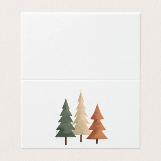 Personalized Peaceful Pines Folded Christmas Card (外部フラット)