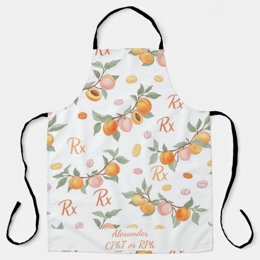 Personalized Peach & Apricot Pharmacy エプロン (正面)