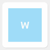 Personalized Peach Monogram Letter スクエアシール (正面)