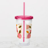 Personalized Peach Pattern Cute Retro Summer アクリルタンブラー (右)