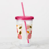 Personalized Peach Pattern Cute Retro Summer アクリルタンブラー (左)