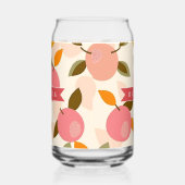 Personalized Peach Pattern Cute Retro Summer ガラス缶 (左)