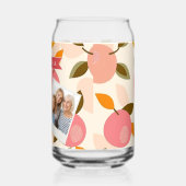 Personalized Peach Pattern Cute Retro Summer ガラス缶 (左)