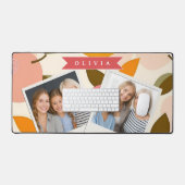 Personalized Peach Pattern Cute Retro Summer デスクマット (キーボード&マウス)