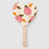 Personalized Peach Pattern Cute Retro Summer ハンドファン (裏面)