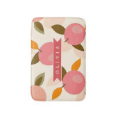 Personalized Peach Pattern Cute Retro Summer バスマット (正面縦)