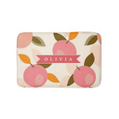 Personalized Peach Pattern Cute Retro Summer バスマット (正面)