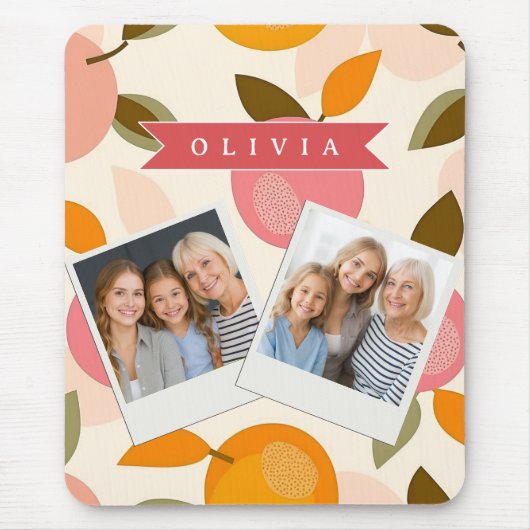 Personalized Peach Pattern Cute Retro Summer マウスパッド (正面)