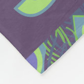 Personalized Peacock Feather Purple Lime Green フリースブランケット (角)