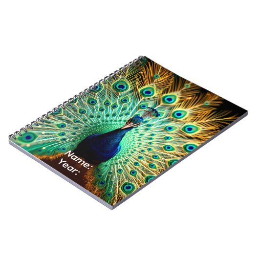 Personalized Peacock Frequencies Planner  ノートブック (左側)