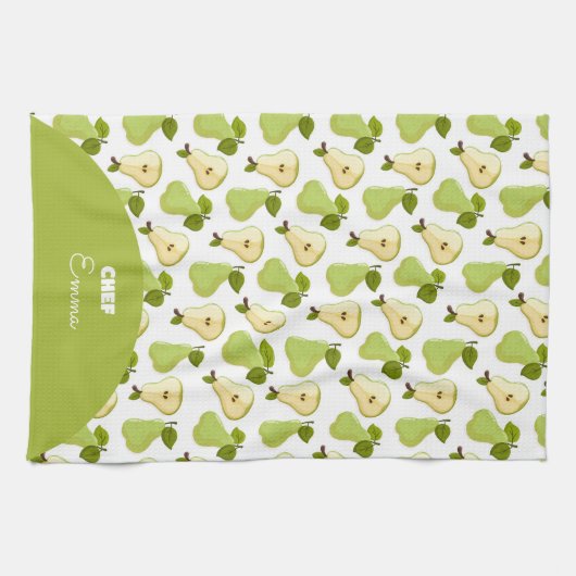Personalized Pears pattern キッチンタオル (横)