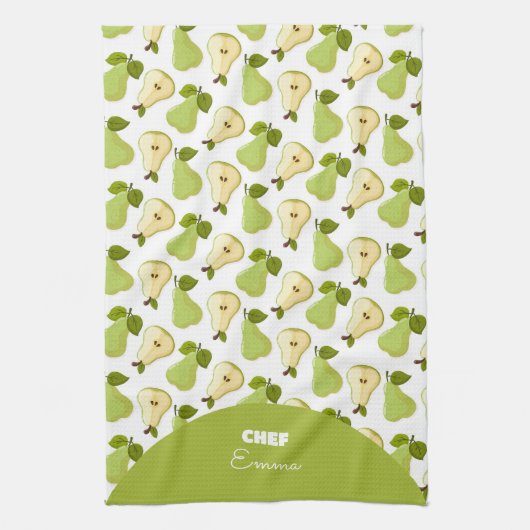 Personalized Pears pattern キッチンタオル (縦)