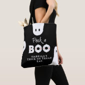 Personalized Peek A Boo Ghosts Trick or Treat トートバッグ (クローズアップ)