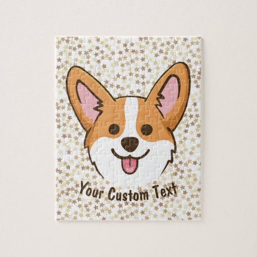 Personalized Pembroke Welsh Corgi Puppy Dog Stars ジグソーパズル (縦)