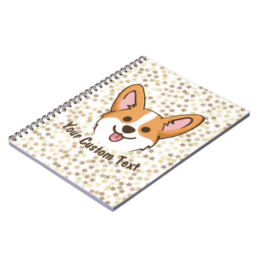 Personalized Pembroke Welsh Corgi Puppy Dog Stars ノートブック (左側)