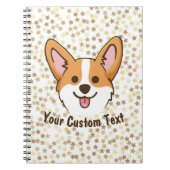 Personalized Pembroke Welsh Corgi Puppy Dog Stars ノートブック (正面)